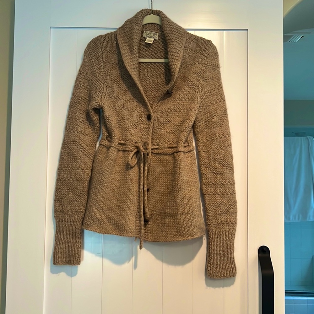Ralph Lauren wool/alpaca tan cardigan sweater (small)